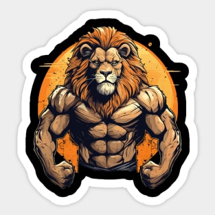 lion bodybuilder Sticker